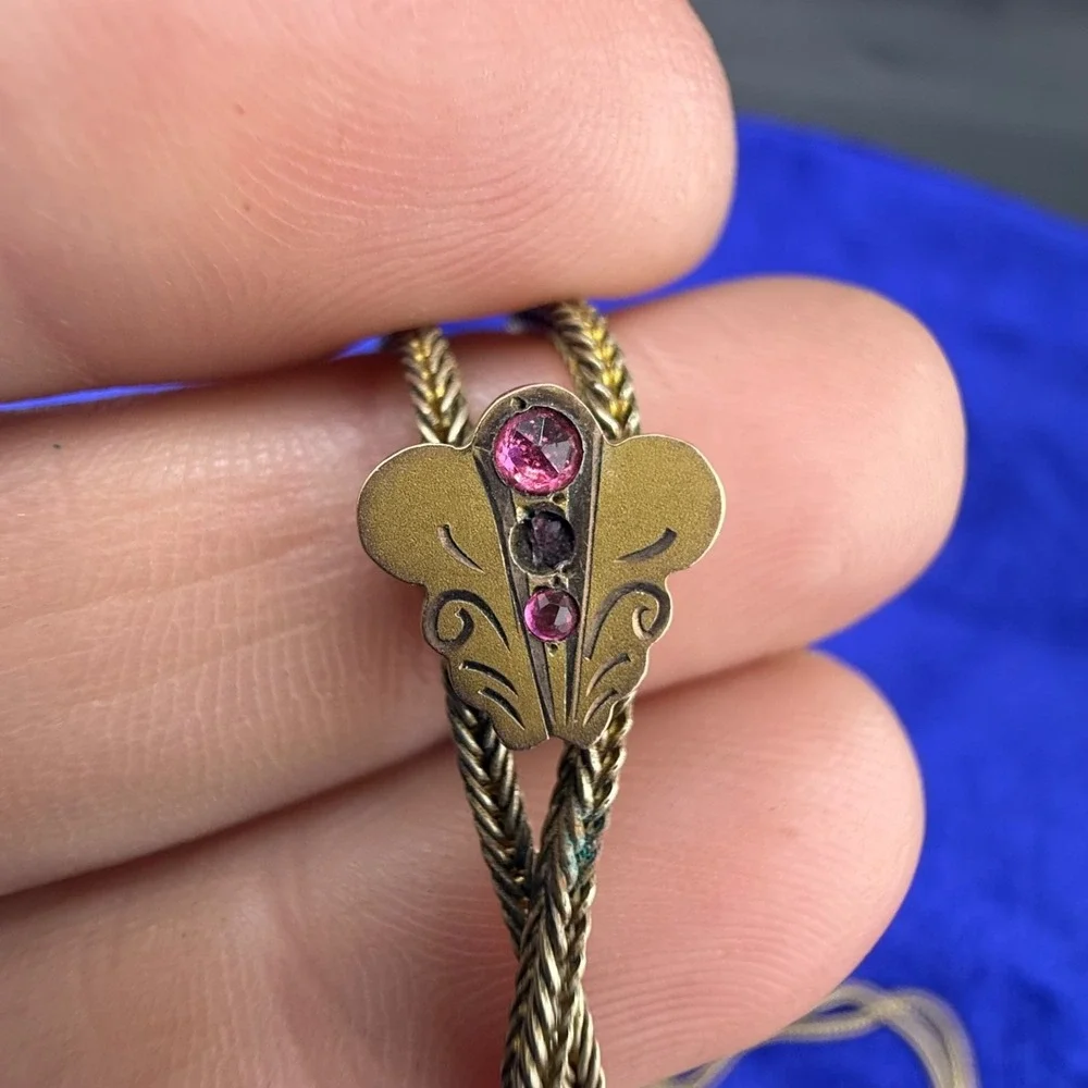 Vintage Gold Filled Watch Chain Gold Tone Fancy Slider 48
